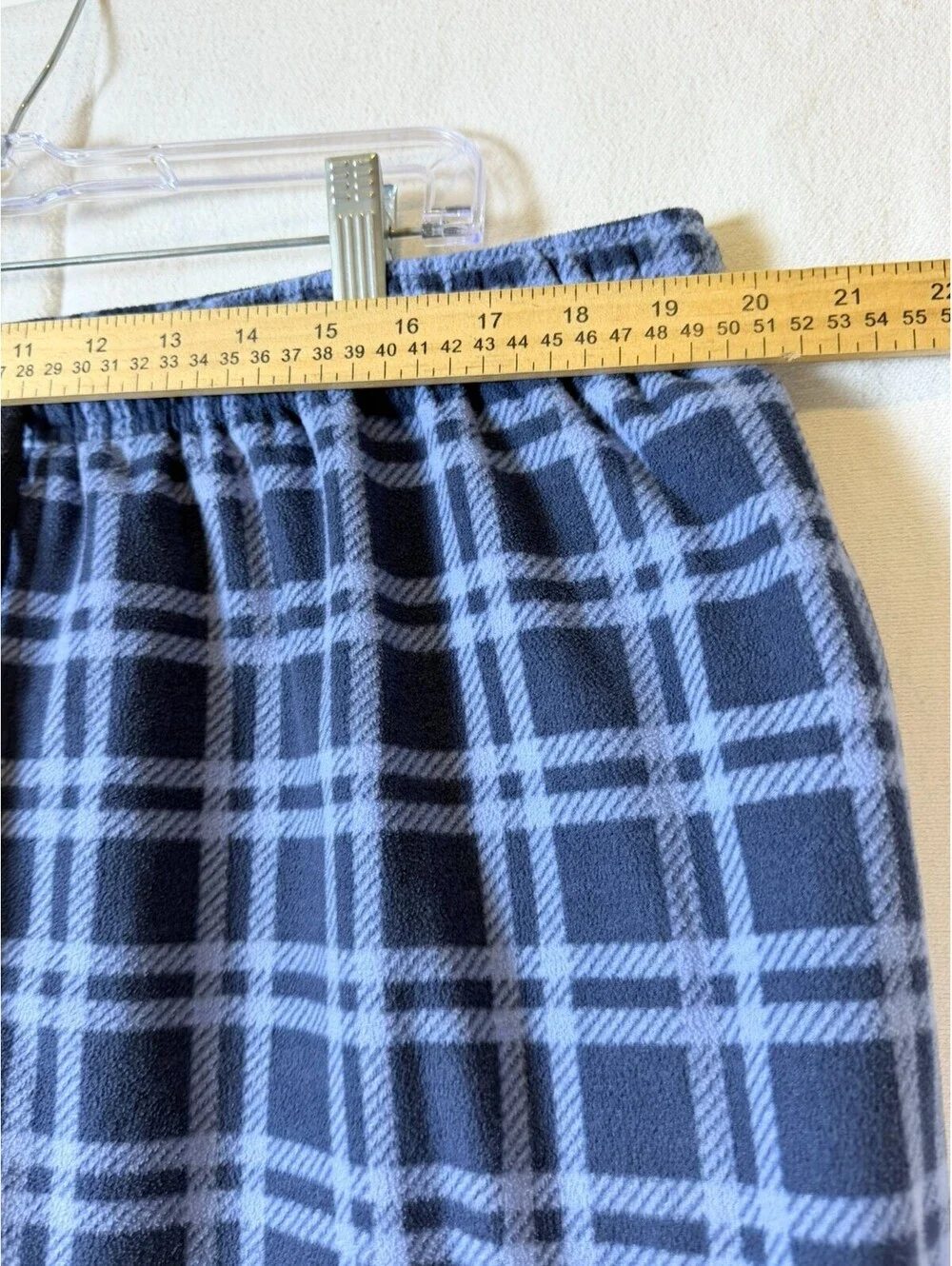The Foundry Supply Co Mens Pajama Pants 2XLT Blue Plaid Fleece Sleep Bottoms